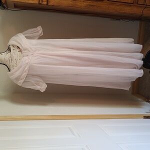 Vintage Old Hollywood Night Gown & Robe Set Soft Pink SZ: Small Feminine Romance